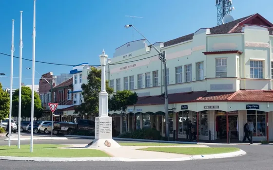 The main street and war memorial in Casino NSW